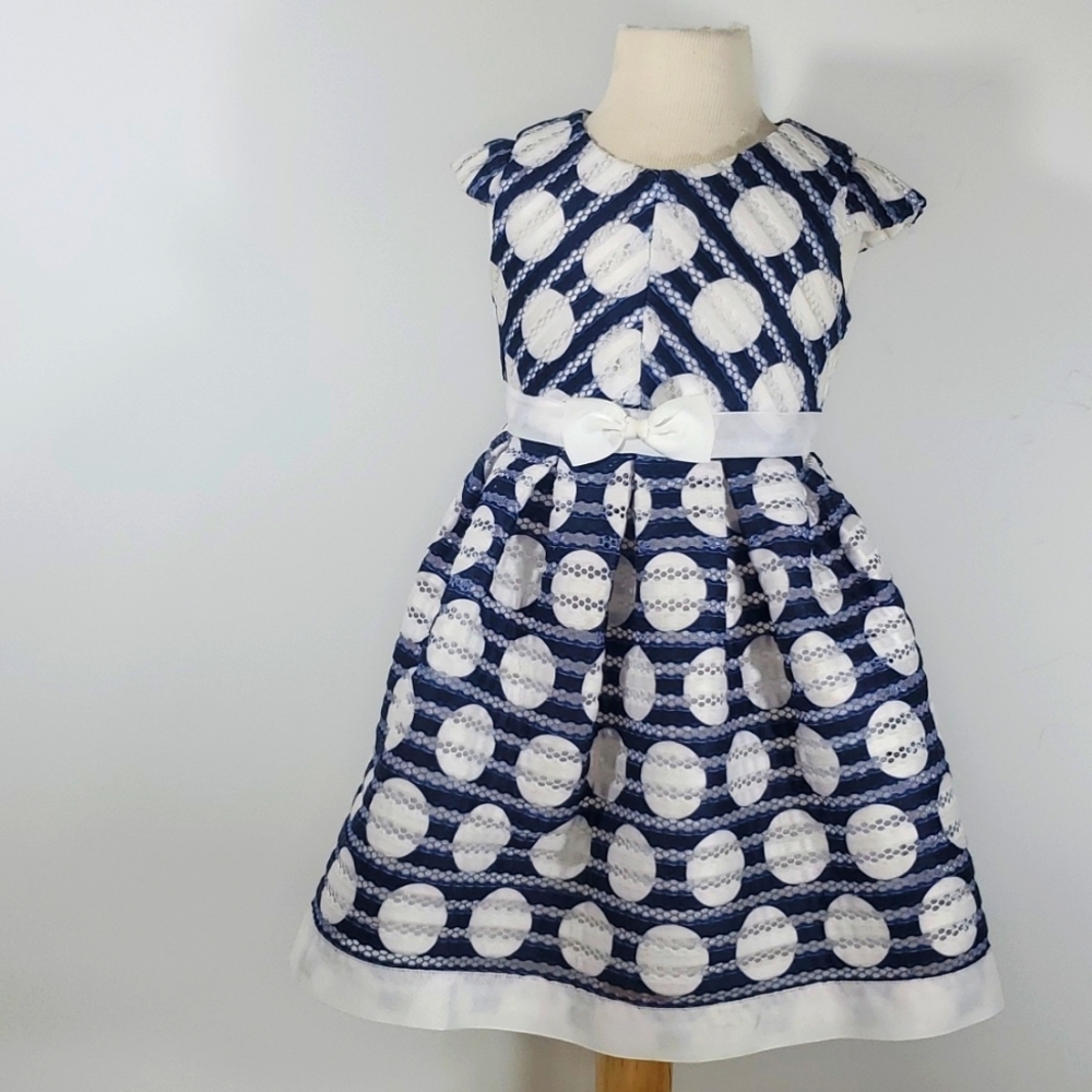 Little angels blue & white dress 3T